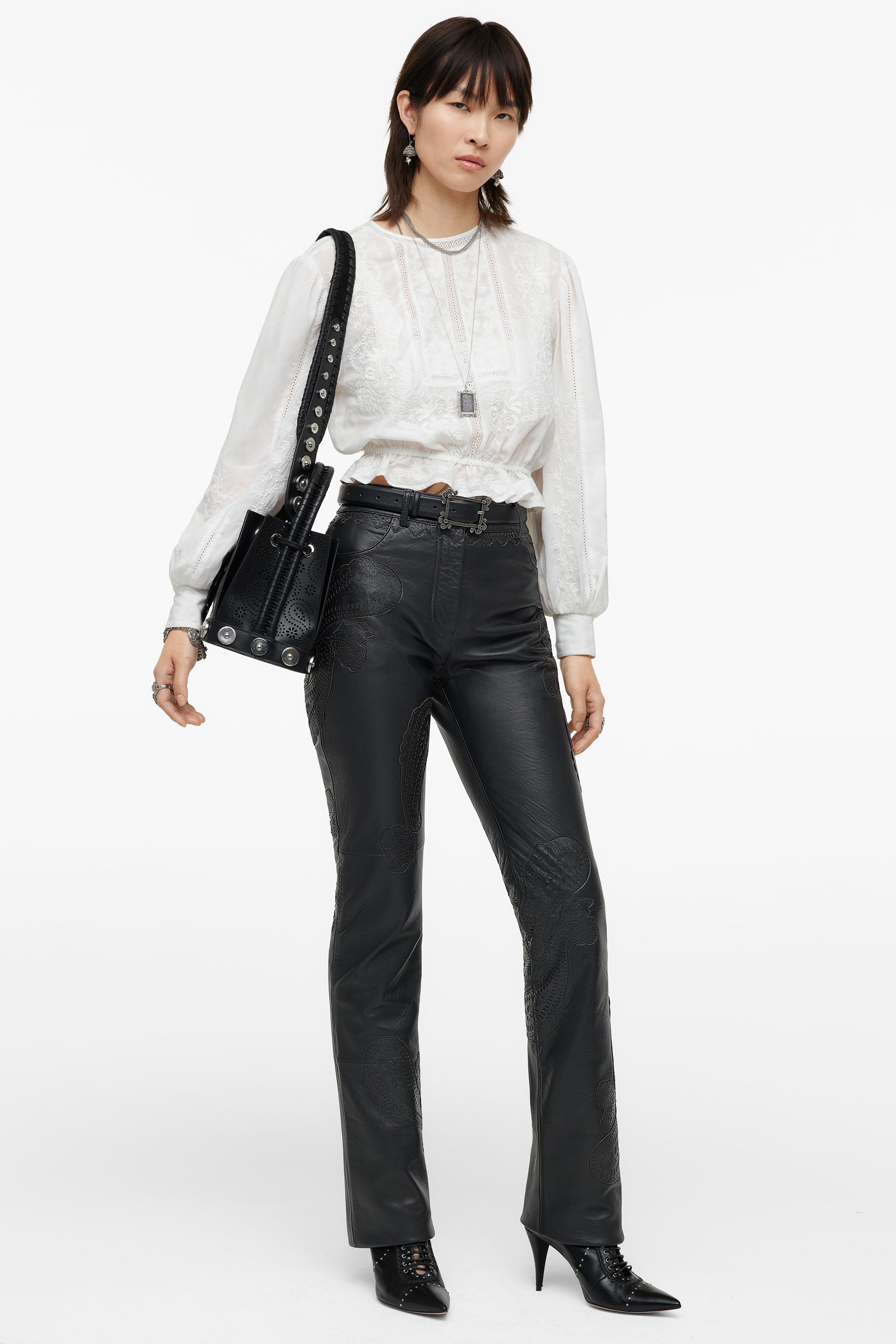 Zara basic deals leather pants